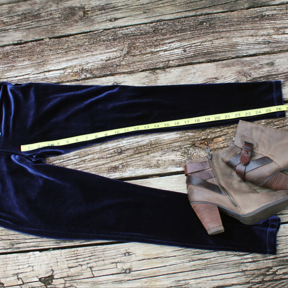 LOFT Petite Plush Velvet Leggings Blue Crush S/P - Picture 4 of 8